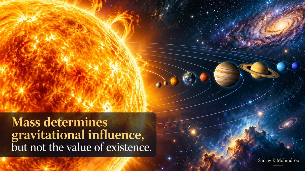 The Sun contains more than 99% of the solar systems mass